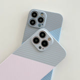 Carbon Fiber Stripe Lens Protection Case for iPhone 13 12 Series