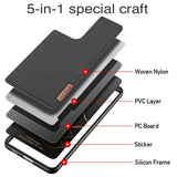 Soft TPU Edge Protective Woven Nylon Leather Case for Samsung Galaxy S21 Series