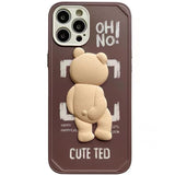 Cute TED Bear Silicone Smart TPU Case For iPhone 12 11 XS Series