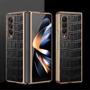 Luxury Plating Leather Shockproof Case With Camera Protection For Samsung Galaxy Z Fold 4 3