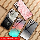 Color Tempered Glass Hard PC Case For Samsung Galaxy S21 Series