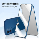 Front Tempered Glass Hard Back Case for iPhone 13 12 11 Pro Max