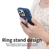 Genuine Leather Holder Ring Card Pocket Case for iPhone 13 12 11 Pro Max Mini