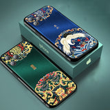 Embossed Leather Back Cover Case + Screen Protector For iPhone 12 Series