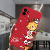 Cute Cartoon Merry Christmas Santa Claus Red Silicone Phone Case For iPhone 13 12 11 Series