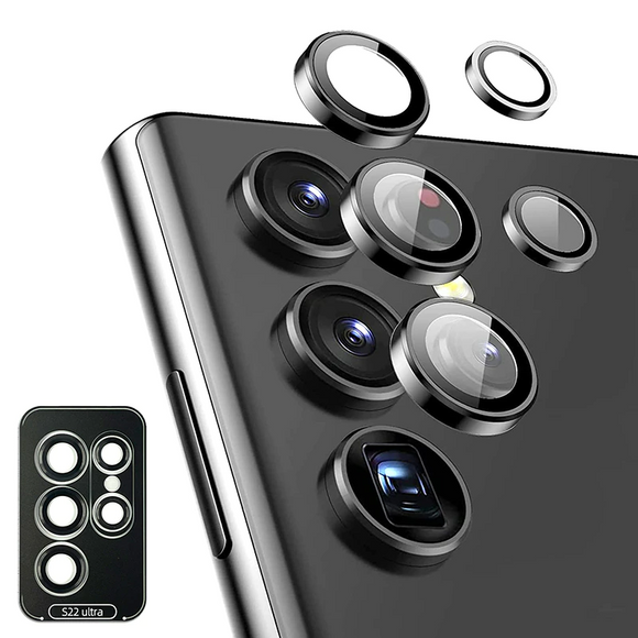Camera Lens Protector Aluminum Alloy Metal Tempered Glass For S22 Ultra Plus