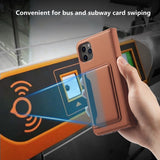 Holsters Skin Feel Card Holder Flip Case For iPhone 12 11 Series