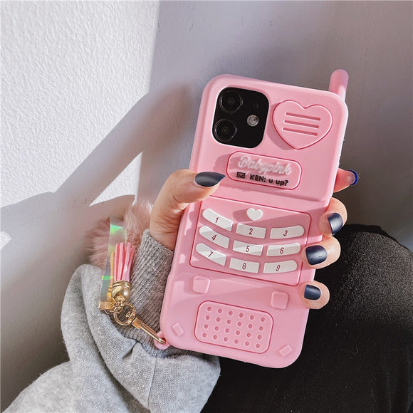 Cute Pink Love Heart Soft Silicone Phone Case For iPhone 12 & 11 Series