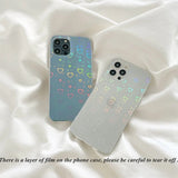 Fashion Gradient Laser Love Heart Pattern Clear Phone Case For iPhone 13 12 11 Series