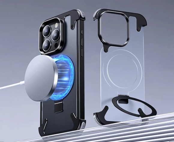 Anti-Collision Light Weight Metal Bumper Case With Finger Ring Holder For iPhone 15 series
