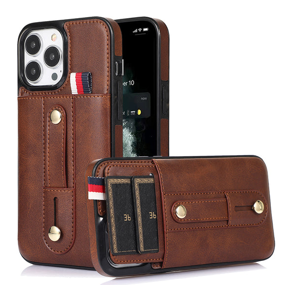 Finger Ring Bracket Leather Case for iPhone 13 12 11 Series