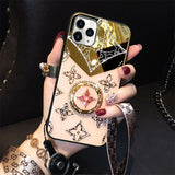 Luxury Mirror Diamond Case With Finger Ring For iPhone 13 12 11 Series