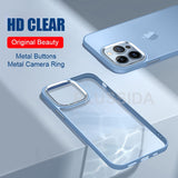 Luxury Metal Camera Ring Transparent HD Clear Case for iPhone 13 12 11 Series