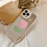 Tulip Flower Soft Mirror Case for iPhone 13 12 11 Pro Max Mini