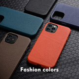 Luxury Business Fashion Premium Genuine Leather Case for iPhone 12 Series