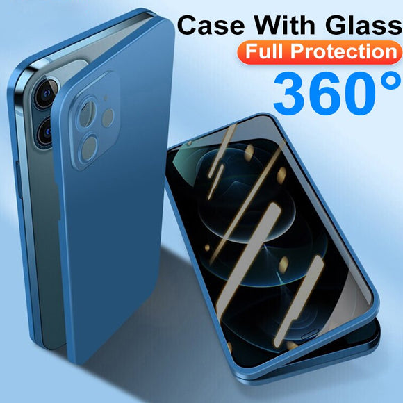 360 All Inclusive Front Privacy Tempered Glass Case for iPhone 13 12 Pro Max Mini