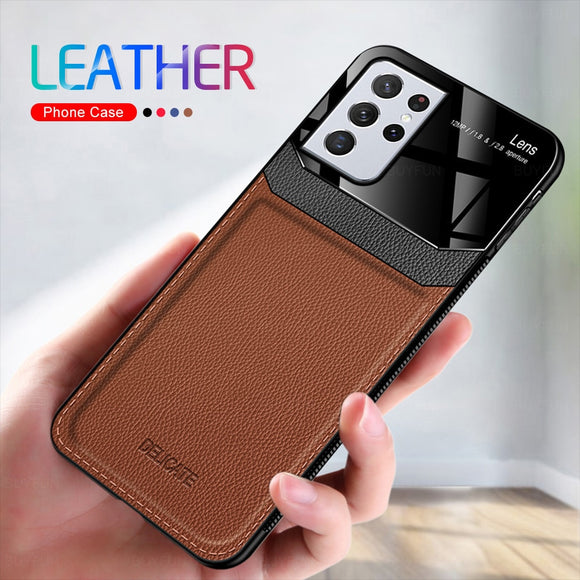 Soft Back Cover Shockproof Leather Phone Case For Samsung Galaxy S21 Series