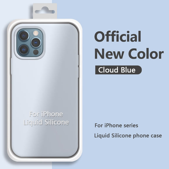 Original Square Liquid Silicone Phone Case For iPhone 12 11 Series