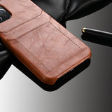 Business PU Leather Case With Card Pockets for iPhone 13 12 11 Pro Max Mini