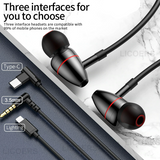 Wired Control Bluetooth Pop ups Bass Stereo In ear Headphones for iPhone 13 12 11 Pro Max Type C 3.5mm