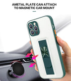 Colorful Invisible Car Bracket Shockproof Transparent Phone Case For IPhone 12 11 Pro Max