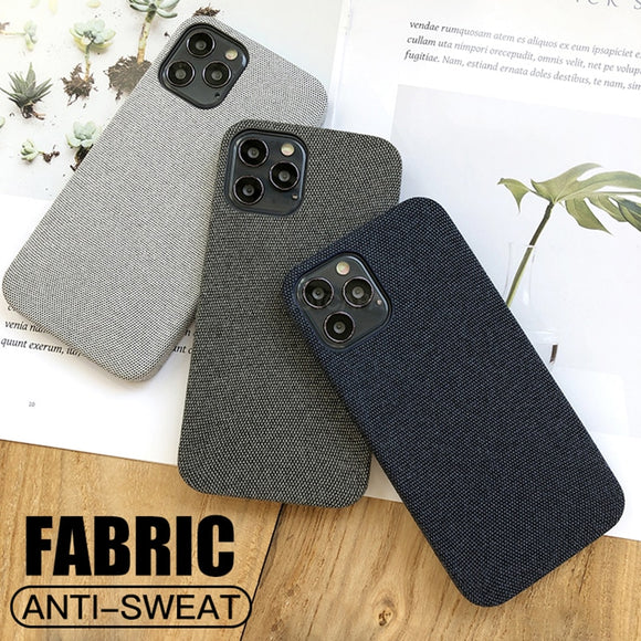 Luxury Fabrics Cotton Linen Cloth Case For iPhone 12 11 Series