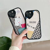 Cute Label Pattern Shockproof Silicone Case For iPhone 13 12 11 Series