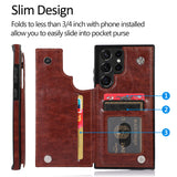 Flip Leather Wallet Case for Samsung Galaxy S22 Ultra Plus