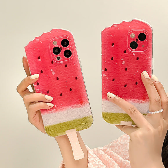 Summer Watermelon Popsicle Bracket Case for iPhone 13 12 11 Pro Max
