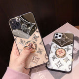 Luxury Mirror Diamond Case With Finger Ring For iPhone 13 12 11 Series