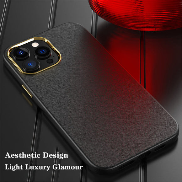 Luxury Leather Plating Case for iPhone 13 12 11 Series