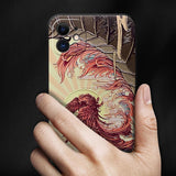 3D Embossed Dragon Phoenix Soft Shockproof Cover for iPhone 12 11 Series