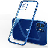 Luxury Classic Plating Frame Transparent Silicone Phone Case for iPhone 13 12 11 Series