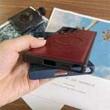 Magsafe Magnetic Car Luxury Leather Back Case for Samsung Galaxy S22 S21 Ultra Plus