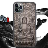 3D Relief Embossed Sandalwood Case for iPhone 13 12 Series