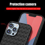 Luxury Weave Soft Silicone Matte Grid Shockproof Case for iPhone 13 12 Series