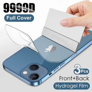 3Pcs Full Cover Hydrogel Film Screen Protector For iPhone 13 12 11 Series