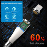 3A Quick Magnetic Charger 3.0 Micro USB Cable for Smarphone