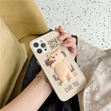 Cute TED Bear Silicone Smart TPU Case For iPhone 12 11 XS Series