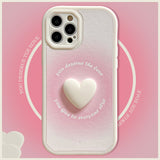 Cute Pink Heart Leather Case for IPhone 13 12 11 Pro Max