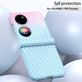 Hinge Gradient Diamond Texture Anti Finerprint Flip Case for Huawei P50 Pocket