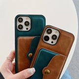 Luxury Wallet Shockproof Card Holder Strap Leather Case for iPhone 13 12 11 Pro Max Mini