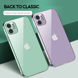 Luxury Classic Plating Frame Transparent Silicone Phone Case for iPhone 13 12 11 Series