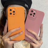 Camera Protector Candy Color Soft Matte Case For iPhone 13 12 11 Series