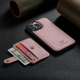 2 in 1 Detachable Card Pocket Luxury Leather Magnetic Case for iPhone 13 12 11 Series