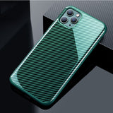 Carbon Fiber Shockproof Armor Stripe Back Cover Case For iPhone 12 Series