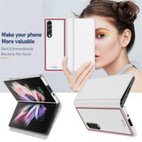 Luxury Magnetic Ultra thin PU Leather Camera Protection Shockproof Case for Samsung Galaxy Z Fold 3