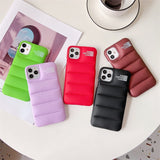 Fashion Brand Down Jacket Puffer Soft Silicone Case For iPhone 13 12 11 Series