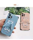 Angel Shockproof Embroidery Craft Bracket Case For iPhone 12 11 Series