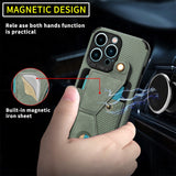 Carbon Fiber Leather Wallet Case for iPhone 13 12 11 Series